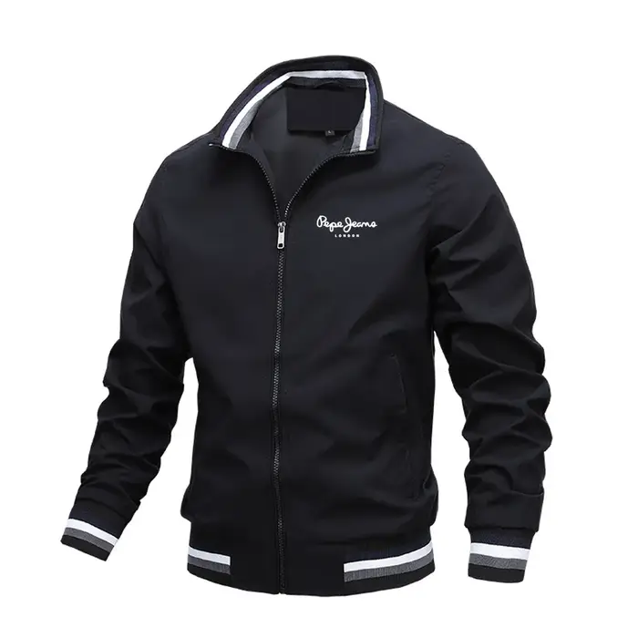 Automne et hiver hommes col montant décontracté veste à glissière Sports de plein air manteau coupe-