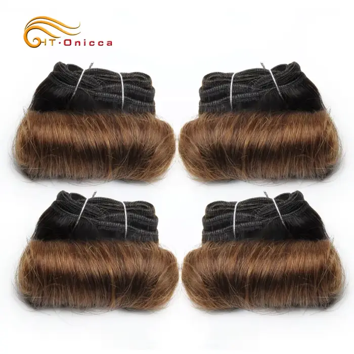 Tissage en lot brésilien Remy 100% naturel bouclé, Extension de cheveux Afro 1B 30, bordeaux, 5 5 6 