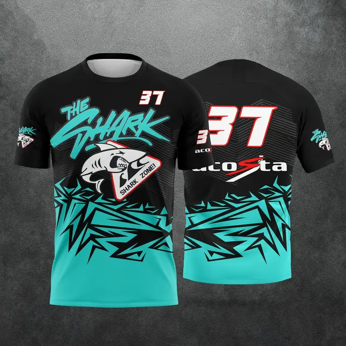 Nouveau T-shirt 2026 imprimé 3D motif Requin du pilote Pedro Acosta n°37, pour homme et femme, décon