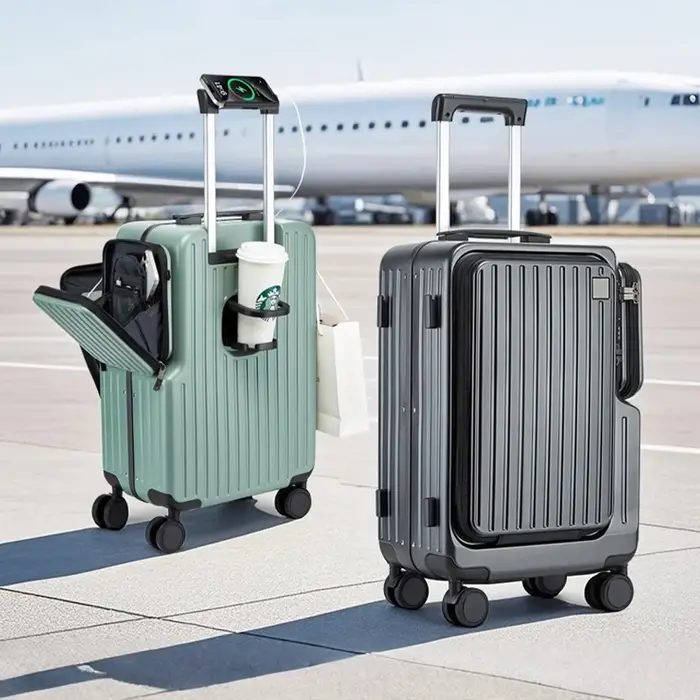 Valise à bagages à main à ouverture frontale, boîtier de chariot multifonctionnel de 20 pouces, cabi
