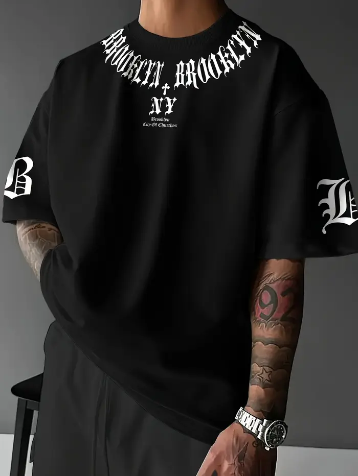 T-shirt pour hommes, décontracté, simple, à la mode, confortable, respirant et doux, avec lettres im