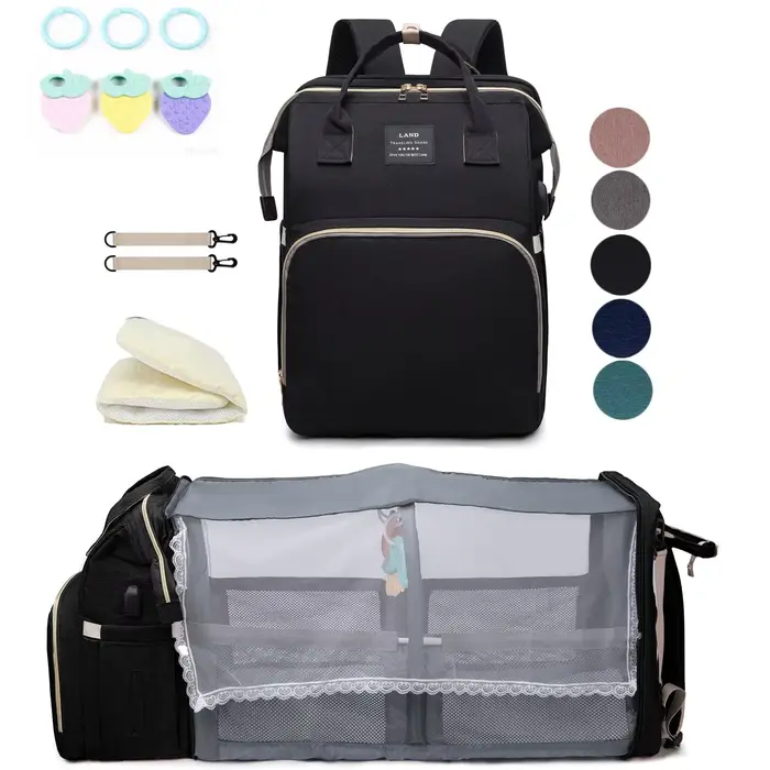 Sac à dos pour couches avec matelas à langer, grande capacité, sac de voyage pour bébé pour maman, i