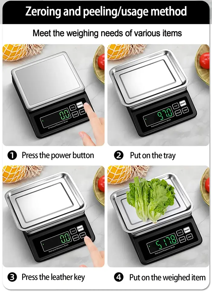 Balance de cuisine Rechargeable IP67, entièrement étanche, 0.1g/1g, électronique de haute précision,