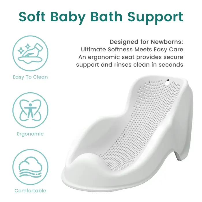 Support de bain doux pour bébés nouveau-nés conception ergonomique séchage rapide antislip bain confortable sécurité bébé occasions spéciales