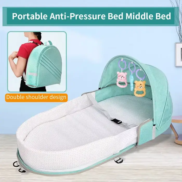 Berceau de bébé pliant Anti-écrasement lit central avec moustiquaire matelas confortable pour nouveau-né usage intérieur extérieur voyage occasions spéciales