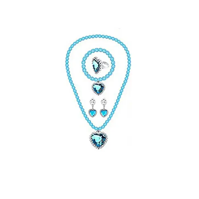 Enfants filles Elsa Sofia Belle princesse accessoires raffinement perles collier Bracelet bague bouc