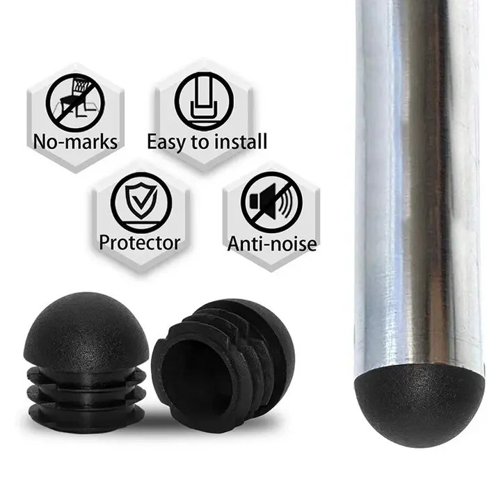 Bouchon de Tube rond en plastique 16-50mm, 12 pièces, embouts de tuyau antidérapants, pied de chaise