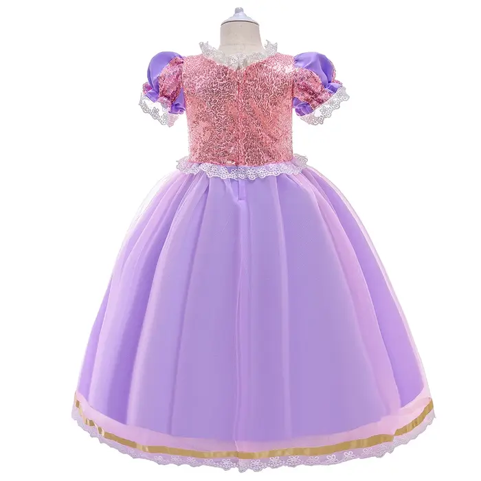 Costume Raiponce Cosplay Halloween Carnaval - Robe Princesse Anniversaire Noël Mariage Enfant