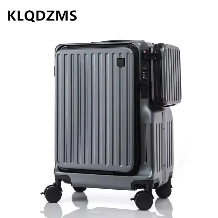 KLQDZMS Sac de cabine pour ordinateur portable 20 pouces en ABS+PC, valise multifonctionnelle à ouve