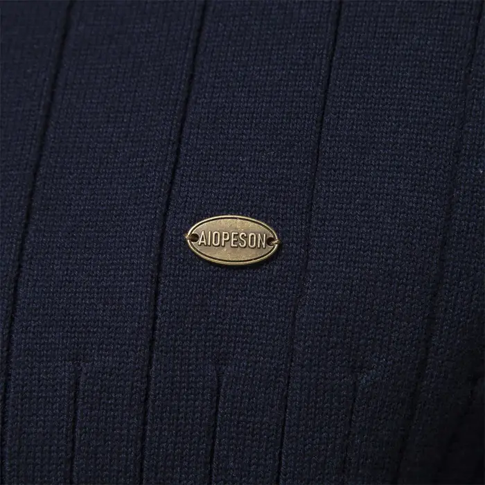Pull tricoté en coton à col montant pour homme, pull chaud de haute qualité avec fermeture éclair, n