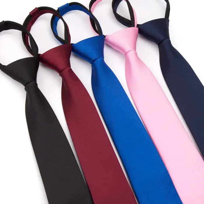 Hommes cravate fermeture éclair paresseux cravate mode solide 6cm cravates affaires pour homme Grava