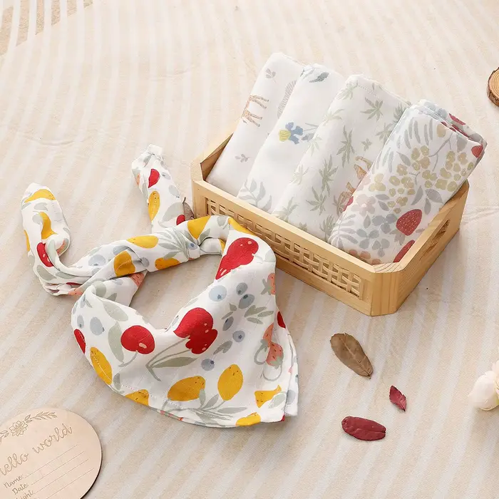 Bavoirs en bambou coton pour bébé antibactériens polyvalents pour nouveau-né et bébé en croissance