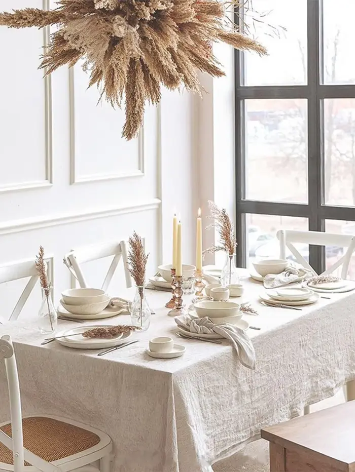 Nappe moderne en lin 100% coton, décoration de maison, nappe de décoration de mariage