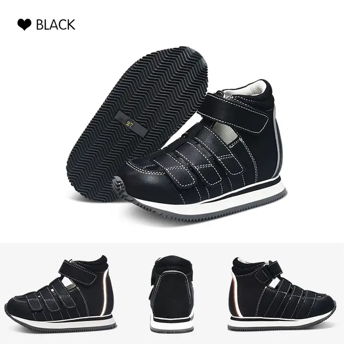 Orinformations Uckland-Sandales d'été pour filles, chaussures scolaires noires Orth4WD pour enfants,