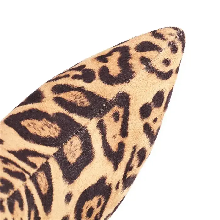 Bottes courtes en cuir à motif zèbre pour femmes, talon de dents de loup, pointu, motif léopard, cél