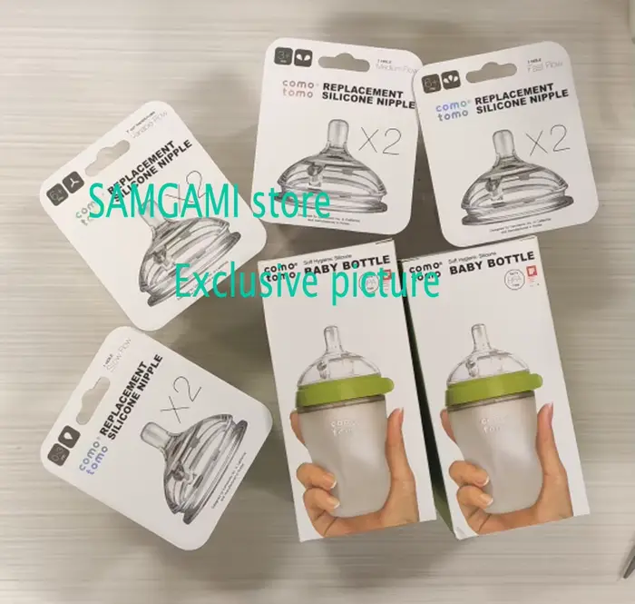 Biberon en Silicone vert/rose 5 oz et 8 oz, 2 paquets biberon sans BPA pour enfants