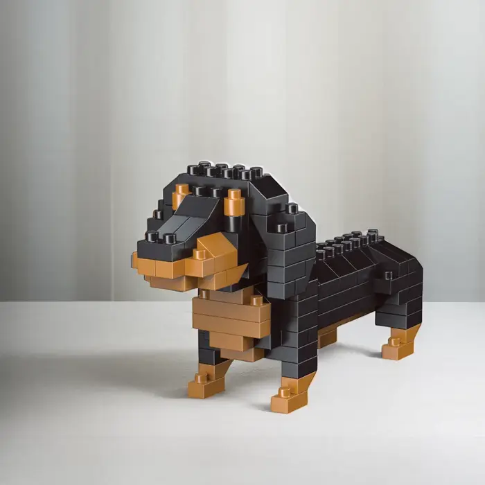 Mini blocs de construction pour chien teckel, jouet pour adultes et enfants: design détaillé et réal
