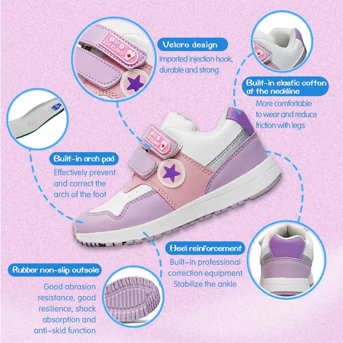 Orinformations Uckland-Chaussures de course décontractées pour filles, baskets en cuir pour enfants,
