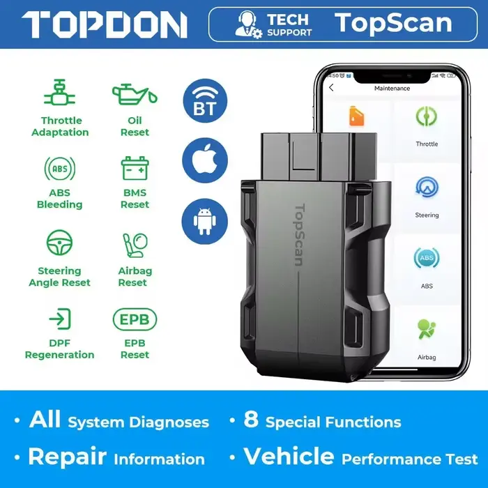 TOPDON TopScan Lite Scanner outil de Diagnostic intelligent Guide de réparation DTC Bluetooth lecteu