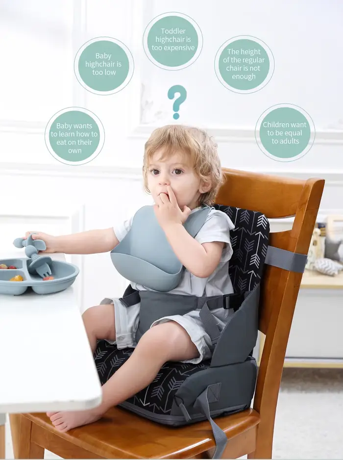 INSULAR Portable pliable anti-dérapant siège pour enfants coussin haut chaise de salle à manger pour