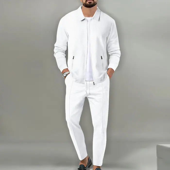 Veste et pantalon de sport pour hommes, couleur unie, populaire, pour jeunes, deux combinaisons de l