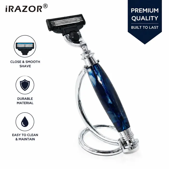 Rasoir de sécurité Mach 3 iRAZOR compatible 3 couches lame pour hommes soins barbares occasions spéciales cadeau anniversaire