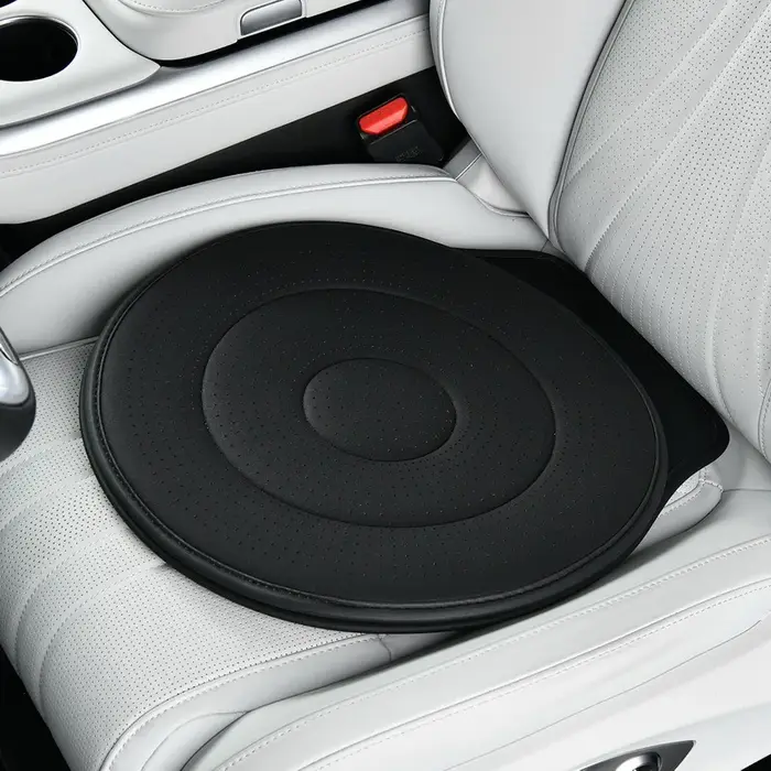 Coussin de siège de voiture rotatif à 360 degrés, coussin pivotant respirant avec base antidérapante