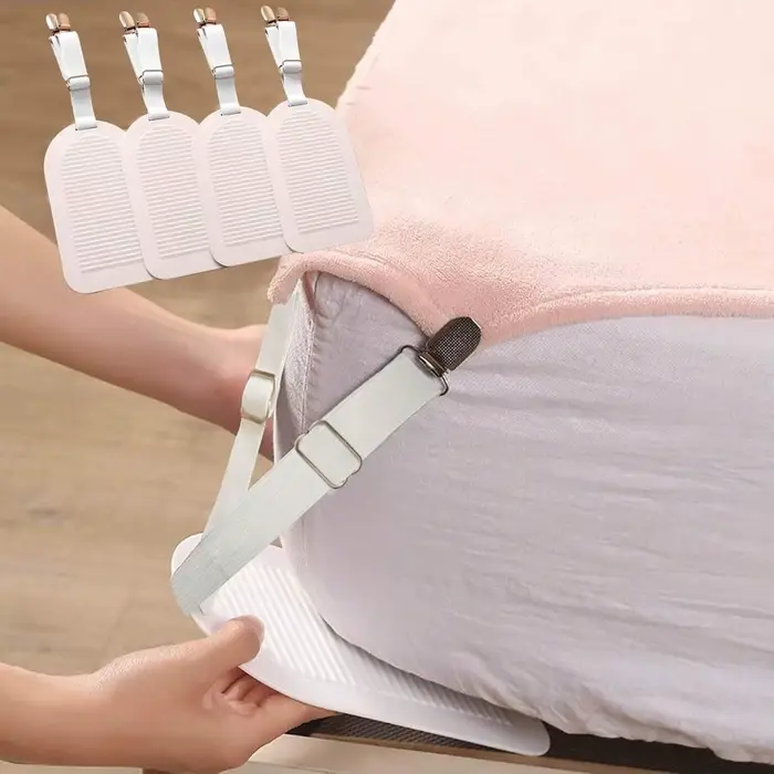 Clips pour drap de lit réglables ensemble de 4 élastiques attaches pour maison hôtel confort literie moderne élégance nocturne