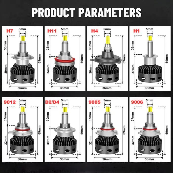 D1S Ampoule LED 80000LM 300W 360 CSP LED H7 H4 D3S D2S D4S H11 H1 H8 9005 HB3 9006 HB4 9012 HIR2 D1R