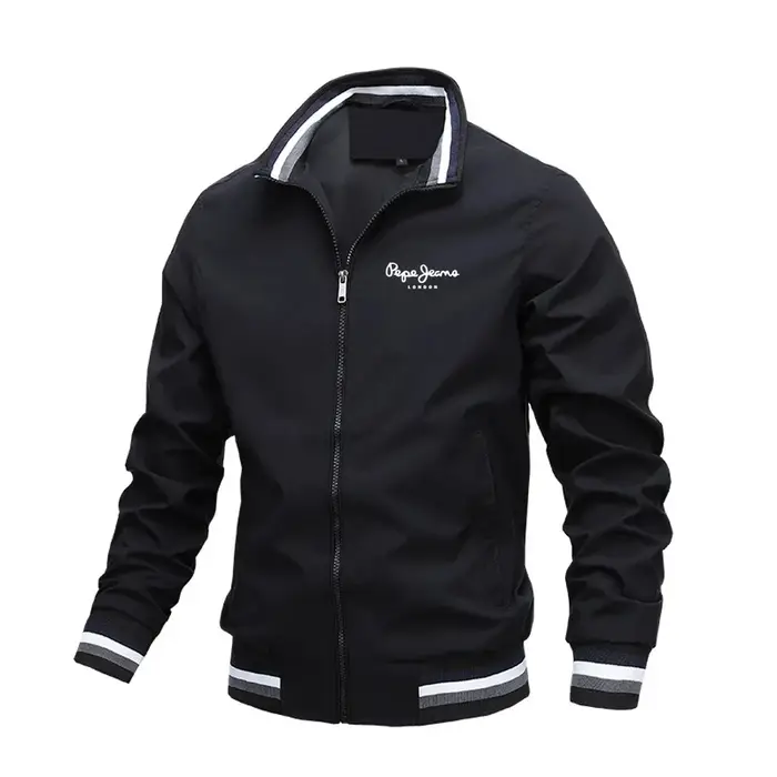 Nouvelle veste décontractée à col montant pour homme, printemps et automne, fermeture éclair, veste 