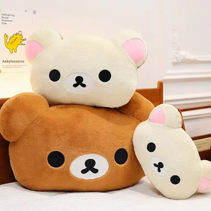 Mignon Rilakkuma Peluche chaud main oreiller dessin animé ours Peluche Peluche Peluche coussin doux 