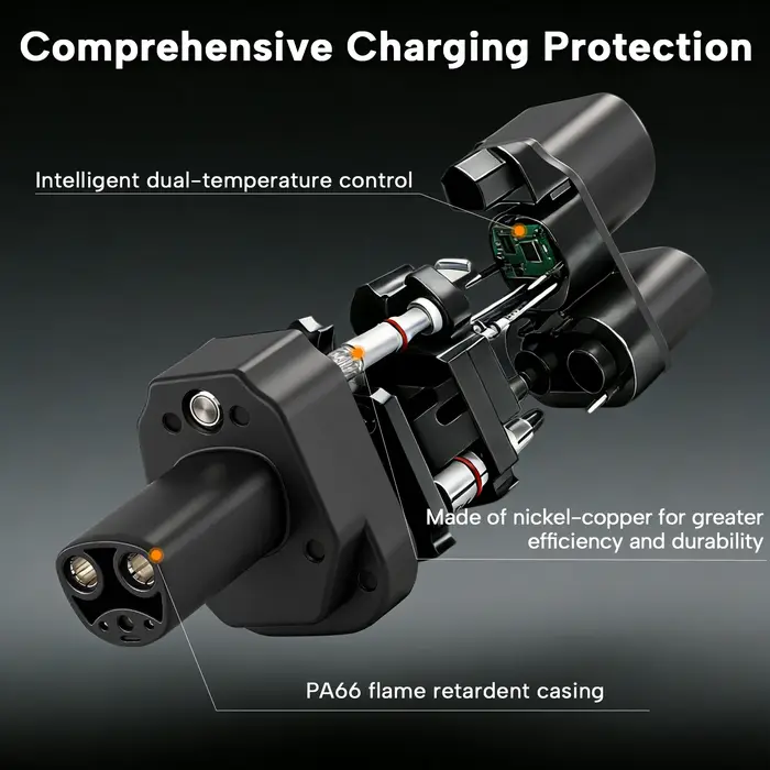 Adaptateur de charge EV CCS2 vers Tesla GUWIEYG 500A CCS2 Combo pour Tesla Convertisseur pour charge