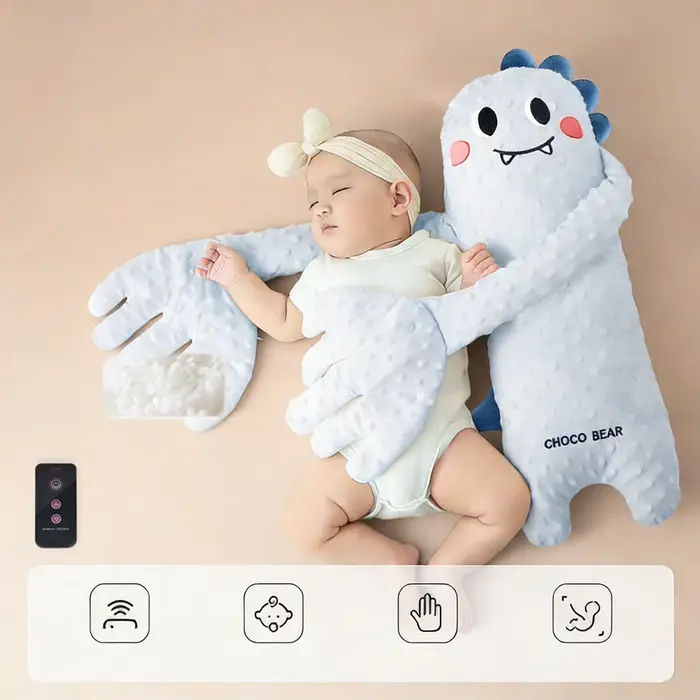 Coussin de Sommeil Apaisant pour Bébé, avec Fonction de Tapotement Électrique à Télécommande, en For