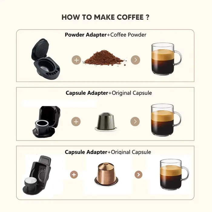 Adaptateur de Capsule pour Capsules Nespresso originales, conversion pour Dolce Gusto Crema, pour Ma