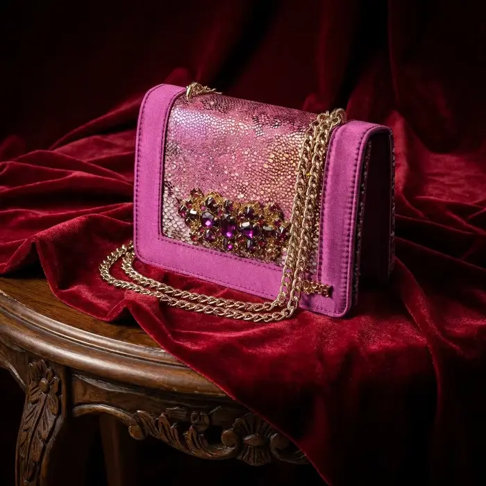 Nouvel ensemble de chaussures à talons hauts et sac de style INS, design italien, orné de strass, pa