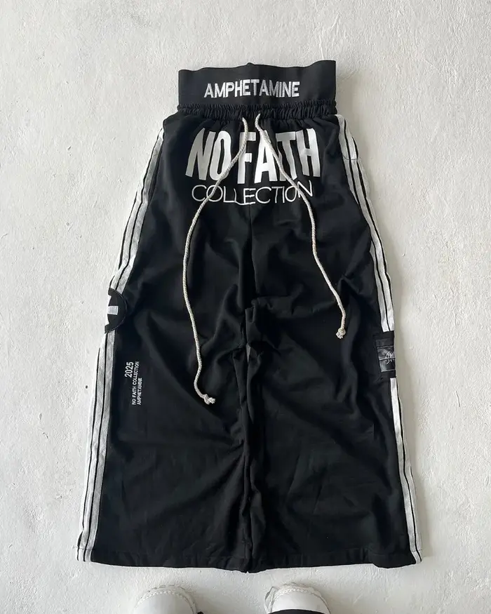 Y2K tendance gothique anglais lettre brodé imprimé rayé hommes pantalons de sport rétro Harajuku hau