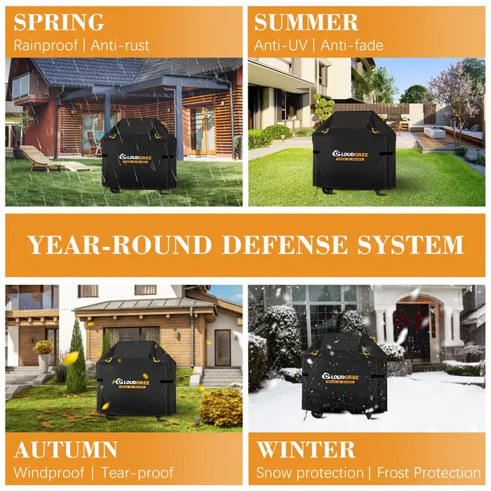[Couvercle de barbecue à fil orange LG-210D] Housse de four à gaz de barbecue anti-déchirure avec co