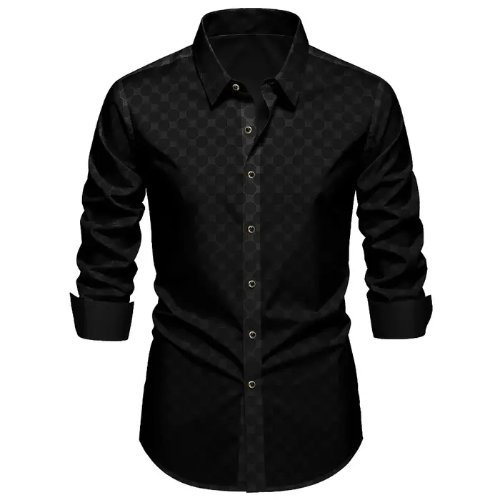 Chemise noire pour homme FGKKS, neuve, élégante, de luxe, à manches longues, décontractée, style occ