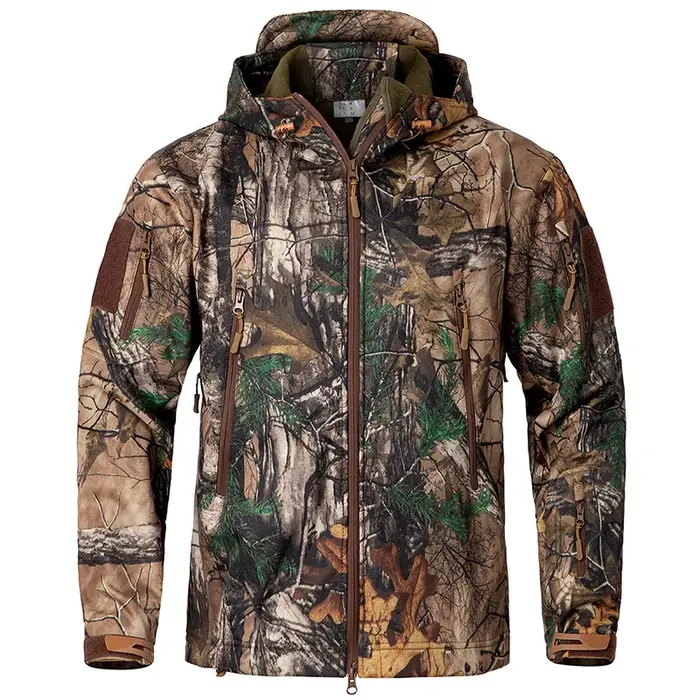 Veste tactique de Camouflage pour hommes, silencieuse, imperméable, chaude, polaire, chasse, Softshe