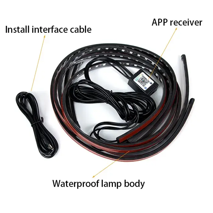 SEAMETAL voiture Flexible sous-éclairage bande LED sous-corps télécommande APP RGB néons lampe d'amb