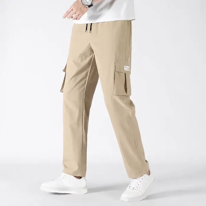 Pantalon décontracté à jambes larges pour hommes, ample, droit, Hip-Hop, Streetwear, mode Cargo, ave
