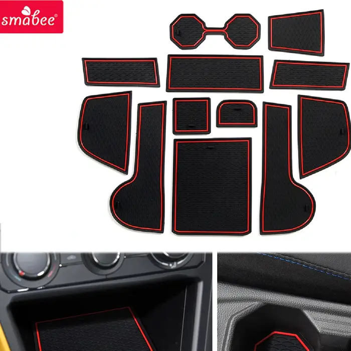 12 pièces pour VW Volkswagen POLO MK6 AW 2018 - 2025 Tapis antidérapants pour fentes de porte et porte-gobelets Accessoi
