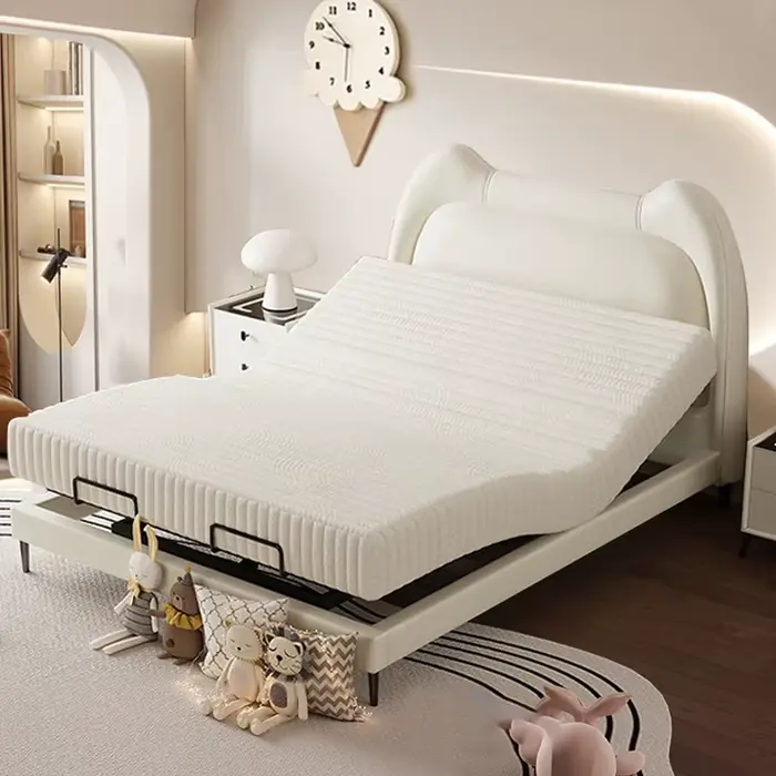 Lit esthetique electrique double cadre chambre multifonctionnel lit double salon rangement design moderne et confortable