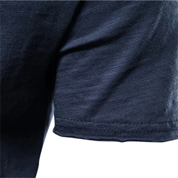 Marque qualité 100% coton hommes T-shirt col en v Design de mode coupe ajustée solide mâle hauts t-s