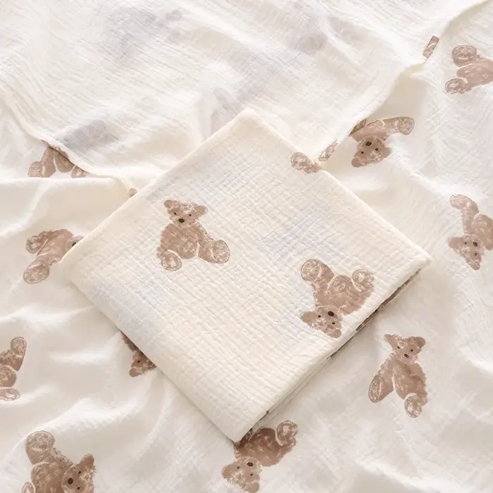 Ins – couverture d'emmaillotage en mousseline pour bébé, 2 couches de coton, pour nouveau-né, servie