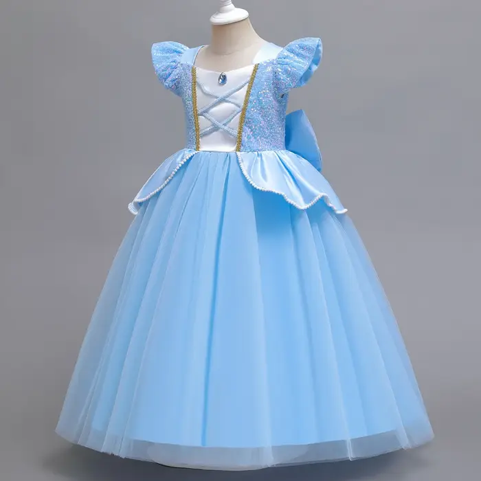 Disney Deluxe élégant cendrillon princesse robe de bal fantaisie anniversaire cendrillon robe de soi