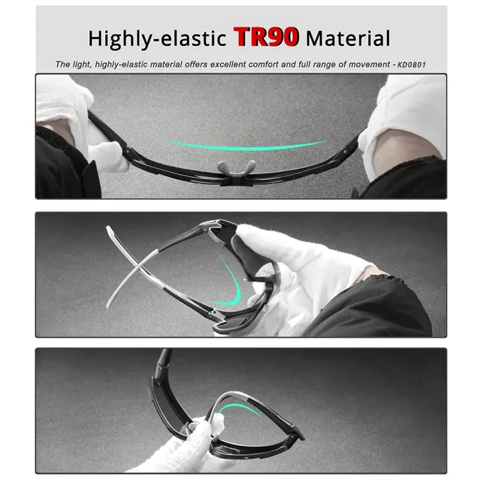 KDEAM Durable TR90 hommes sport lunettes de soleil polarisées résistant aux rayures 1.1mm épaisseur 