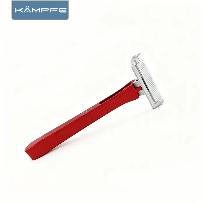 Rasoir manuel à lame simple KAMPFE Traditional K25 en aluminium, rasoir de voyage portable pour homm