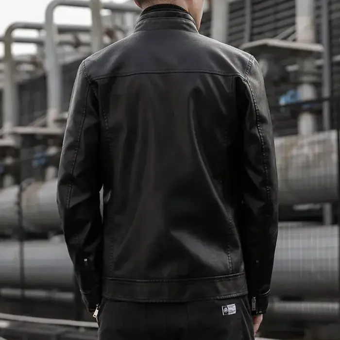 Hommes veste de costume en cuir hommes coupe ajustée manteau court hommes mode veste en cuir Streetw