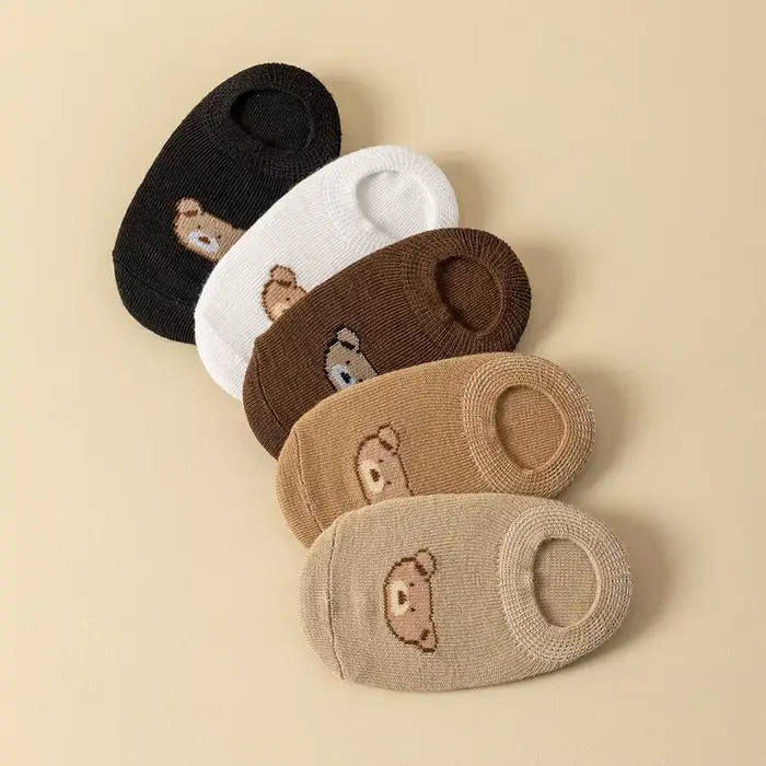 5 paires de chaussettes pour bébé, chaussettes basses à la cheville, chaussettes mignonnes à motif d